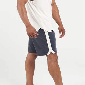 Pantalones Cortos Deportivos para Hombre de Secado Rápido con Cintura de Contraste y Cordón Ajustable, con Abertura Lateral, Diseño Personalizado - Product Image 4