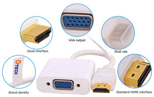 Convertisseur vidéo DTECH mâle <span class=keywords><strong>vers</strong></span> femelle HDCP 1.2 1080p câble <span class=keywords><strong>adaptateur</strong></span> <span class=keywords><strong>HDMI</strong></span> <span class=keywords><strong>vers</strong></span> <span class=keywords><strong>VGA</strong></span> pour moniteur de projecteur - Product Image 4