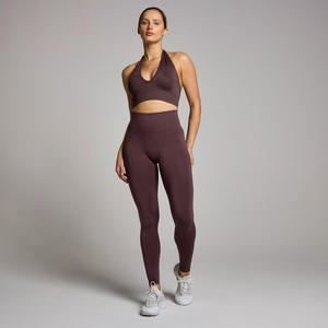 2025 New Trending Ladies Gym Sports Leggings Hot Sale Fitness Yoga Training <b>Tights</b> with Logo at Waist <b>Knitted</b> Fabric - Product Image 1