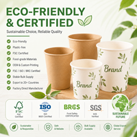 Gobelet en papier kraft à paroi simple avec option de revêtement PE, écologique, pour boulangerie, comptoir de boissons, vente en gros, production OEM/ODM