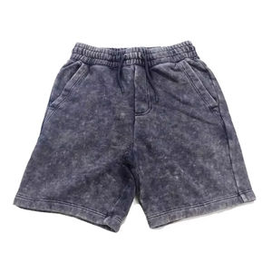 Lavage à l'acide Shorts hommes confortable décontracté XS taille tissu éponge Vintage motif décoration Simple conception unie vente hommes Shorts - Product Image 5