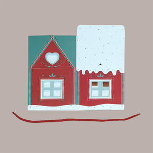 5 cajas de regalo de Navidad para casa de cartón rojo Panettone de 1kg de altura con cuerdas 200x200H180mm suministros de vacaciones - Product Image 5