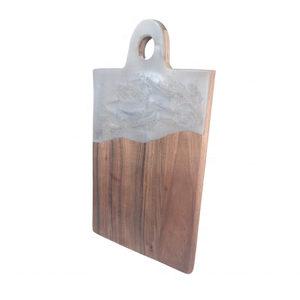 ถาดไม้อะคาเซียทำด้วยมือทำจากไม้อีพอกซี่ขนาด45x23x1.5ซม. สำหรับห้องครัวอาหาร - Product Image 4