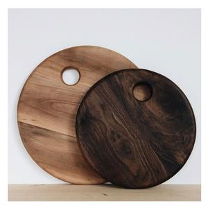 Ensemble de 2 planches à découper en bois de forme ronde au design classique, planche à découper en bois de qualité de luxe à un prix abordable - Product Image 1