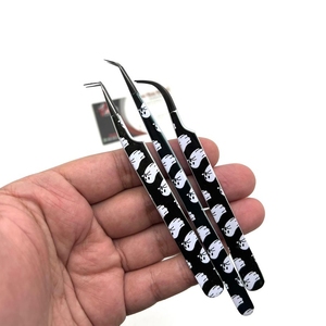 Pince à épiler d'extension de cils en acier inoxydable durable avec logo personnalisé Boo Print Testé à la main Pince à épiler Halloween de haute qualité - Product Image 2