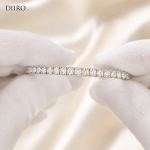 Women's Hiphop Moissanite Tennis Bracelet Round Brilliant Cut Claw Setting 14K White <b>Gold</b> Plated Wedding Gift Jewelry - Product Image 5