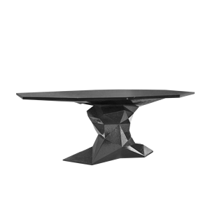 Modern Bonsai Black Dining <b>Table</b> Extendable Design Resin Top Stable Assembled Mahogany Sintered Stone Material for Home Bar Use - Product Image 3