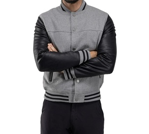 แจ็คเก็ตวาร์ซิตี้ผู้ชายคุณภาพพรีเมียม ดีไซน์ทันสมัย แขนหนังผสมขนแกะ เหมาะสำหรับฤดูหนาว สินค้าขายดีที่สุด - Product Image 3