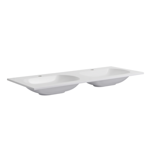 Mobile Bagno Koricini 120 Cm con Doppio Lavabo in Marmo Ricomposto e Finitura Gel Coat - Product Image 3
