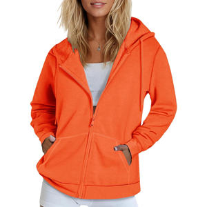 Sudadera con capucha OEM de ajuste personalizado para mujer con cremallera Impresión de logotipo de tela transpirable y fabricación de ropa de etiqueta privada - Product Image 3