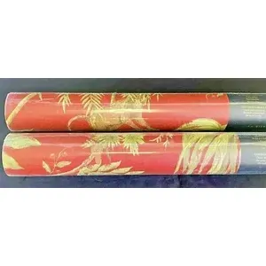 Papier peint Maxwell Co par SA Monkeys Jungle Safari en rouge vert 55.4 pieds carrés X 2 mêmes lots - Product Image 1