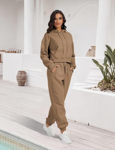 100% coton SWEATSUIT léger à capuche ensemble cordon de serrage fermeture hiver écologique délavé imprimé strass embelli - Product Image 3