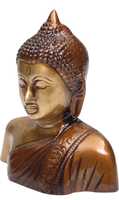 Statue de Bouddha Moderne Faite à la Main en Laiton Doré Brun Poli, 6 Pouces, pour Méditation, Décoration Intérieure, Ambiance Spirituelle, Anniversaire
