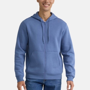 เสื้อฮู้ดดี้แบบเรียบง่าย ดีไซน์ใหม่ ซิปยาว แขนยาว สำหรับฤดูหนาว สวมใส่สบาย  ขนาดสั่งทำได้ ผ้าคอตตอนผสม หลายสี - Product Image 1