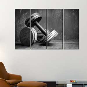 Toile imprimée élégante en noir et blanc pour la décoration intérieure, 4P : encadrée - Product Image 1