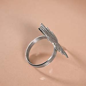 Juego de Anillos para Servilletas de Latón Puro Plateado, Diseño Clásico Vintage de Hojas, para Bodas y Restaurantes, Juego de 6 - Product Image 3