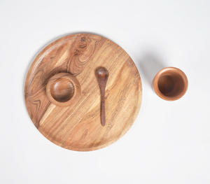 ขนาดที่กําหนดเองทําด้วยมือไม้เสิร์ฟจานอาหารค่ําไม้กระถินเทศชุดสามผู้ผลิตผู้ค้าส่งโรงงานขายตรง - Product Image 6