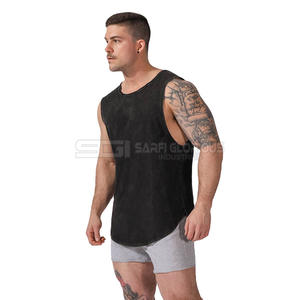 Custom Logo Breathable Cotton Men Gym Stringer Tank Top Bodybuilding <b>Muscle</b> Fit Sleeveless Workout <b>Vest</b> for Fitness Training - Product Image 3