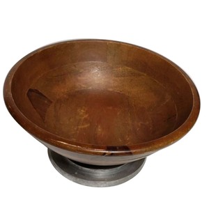 Hand Engraved Decorative Dry Fruit Storage Rounded Wooden Serving <b>Bowl</b> Inner Enamel Printed Design Wooden <b>Bowl</b> - Product Image 5