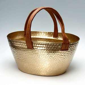 Porte-bouteille en métal plaqué cuivre de qualité supérieure, forme ronde tendance, refroidisseur à vin pour hôtels, seau à champagne avec poignées - Product Image 6