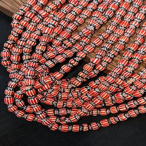 Authentic Handcrafted Vintage Venetian Style Old African Red Chevron <b>Crystal</b> <b>Lampwork</b> <b>Glass</b> <b>Beads</b> Wholesale Bulk Supply - Product Image 4