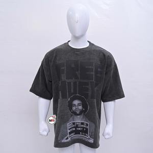 Calidad Premium Nuevo Diseño Peso Pesado Personalizar Logo Imprimir Unisex 100% Algodón Streetwear Lujo Oversized Hombres Camisetas - Product Image 4