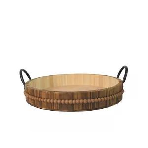 Top Selling <b>Wood</b> Serving Tray with Metal Handles Serving Tray for Party Platter with Handles Customized Size Shape <b>Colour</b> - Product Image 1