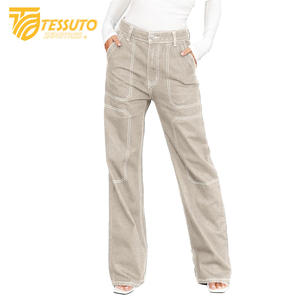 Pantalon cargo taille haute pour femme Jeans en denim taille haute élégants - Product Image 6