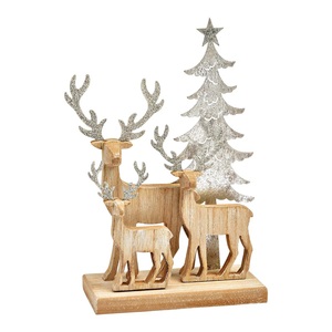 ที่ตั้งโชว์พร้อมต้นไม้มะม่วง2ต้นกวางเรนเดียร์และต้นคริสต์มาสทำจากโลหะ48x42x7cm - Product Image 2