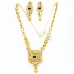 Wholesale Brass 14K 18K 24K Micro Gold Plated Forming AD Stone Women's <b>Wedding</b> Necklaces Traditional Indo-Western Design Fashion - Product Image 5
