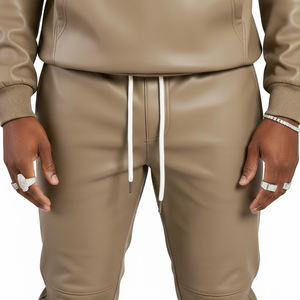 Conjunto Deportivo Casual para Hombre, Nuevo, con Cremallera, Top Ventas, Dos Piezas, Pantalón Jogger de Cuero y Sudadera con Capucha - Product Image 6