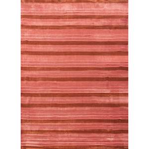 Basis Hand Loom Wool <b>Rugs</b> in Red Orange Striped 3D Rectangle Room <b>Bedside</b> <b>Rug</b> Viscose Material Handmade 3D Pattern for Home Use - Product Image 1