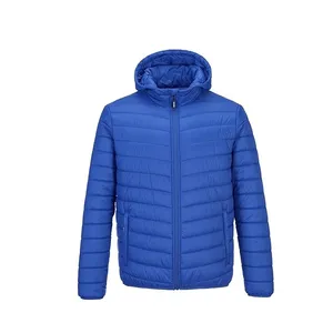 Men's Winter Hooded Puffer Jacket Polyester Windproof Zipper Closure Casual Style Solid <b>Colour</b> Regular Fit - Product Image 4