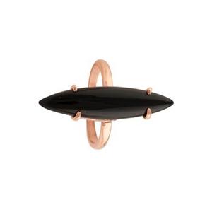 Anillo de Boda Minimalista de Ónix Negro Natural de 6x25 mm para Mujer, Diseño Delicado con Corte Marquesa, Plata de Ley 925 con Baño de Oro Rosa - Product Image 5