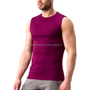 Débardeurs de sport décontractés pour hommes, grande taille, en coton, haut de fitness, logo personnalisé, léger, tricoté, débardeurs de course à pied, doux - Product Image 1