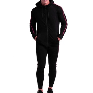 Chándal de algodón y poliéster de alta calidad unisex, conjunto de 2 piezas con logotipo personalizado, pantalones de chándal estampados transpirables de talla grande para otoño - Product Image 1