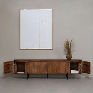 Nuevos mejores muebles hechos a mano de madera de acacia maciza gabinete de almacenamiento de Metal de estilo indio rústico para cocina Diseño personalizado OEM/ODM - Product Image 5