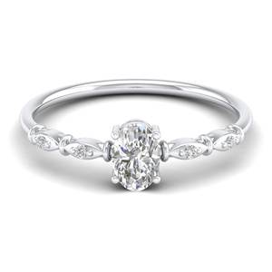 REYES, anillo de compromiso de moissanita de corte ovalado 0,53 de alta calidad para mujer, diseño único, joyería fina de Plata de Ley 925 - Product Image 5