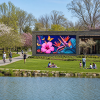 Écran LED extérieur fixe P10 haute luminosité, étanche IP65, résolution 8K, lisible en plein soleil pour l'affichage d'informations sur les événements et les visiteurs des parcs
