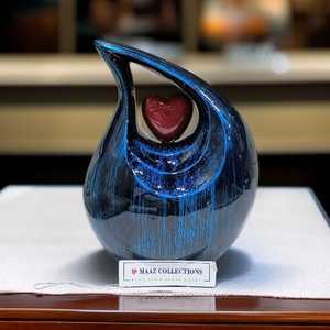 Urna de cremación de recuerdo de corazón de Arte Moderno, diseño artístico, urna decorativa, cenizas humanas, urna funeraria, exportador de India - Product Image 2