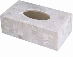 Caja de pañuelos con incrustaciones de nácar para dormitorio, dispensador de pañuelos de nácar decorativo para baño, la mejor calidad y bajo precio - Product Image 1