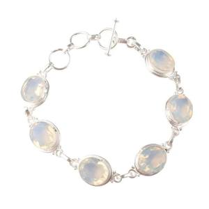 Pulsera de Ópalo Lechoso Delicado, Joyería de Plata de Ley 925, Regalo de Piedra Natal de Octubre para Mujer, Elegante - Product Image 1