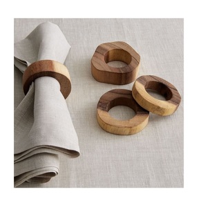 Anneaux de serviette en bois de manguier au design personnalisé, fabricant en gros, décoration de table, anneau de serviette en bois d'acacia pour mariage - Product Image 2