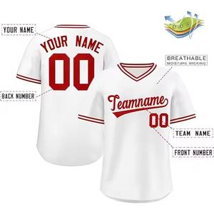 Maillot de baseball unisexe personnalisé en polyester avec logo brodé et rayures fines, sublimation, pour garçons - Product Image 4