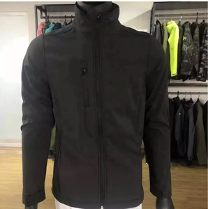 Veste Softshell Noire Personnalisée pour Homme avec Col Montant – Vente Directe Usine Professionnelle, Logo Avant - Product Image 2