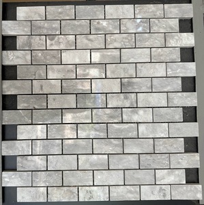 Mosaico de Mármol Gris Claro Pulido, Diseño Moderno Amalfi, 8mm de Grosor, Resistente al Agua, Ecológico, 5 Años de Garantía, para Paredes Interiores - Product Image 2