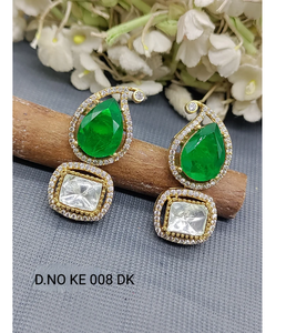 Boucles d'oreilles traditionnelles de style antique avec design en moissanite parfaites pour les vêtements ethniques et les fêtes d'Inde - Product Image 6