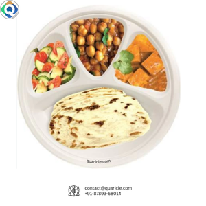 Platos de bagazo de caña de azúcar de 12 pulgadas personalizados para boda al por mayor asequibles elegantes y elegantes con 3 compartimentos platos ecológicos - Product Image 2