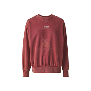 เสื้อสเวตเชิ้ตผู้หญิงแขนยาวผ้าฝ้าย 100% สำหรับฤดูหนาว ดีไซน์เฉพาะตัว ล้างสีแบบแอซิด พิมพ์ลายด้านหน้า พร้อมโลโก้สั่งทำพิเศษ เป็นมิตรต่อสิ่งแวดล้อม - Product Image 4