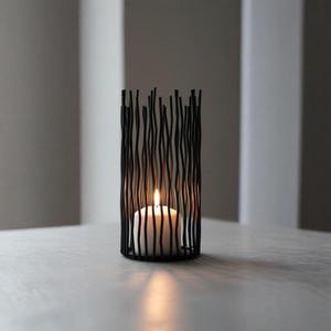 Faroles Negros Modernos, Artesanía Metálica Elegante, Perfectos para Sala de Estar, Mesa de Comedor, Patio, Jardín y Decoración de Entrada, de la India - Product Image 3